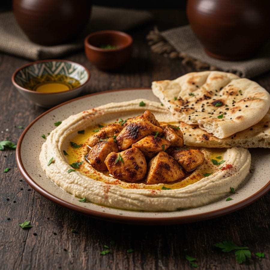 Chicken Khasusi Hummus